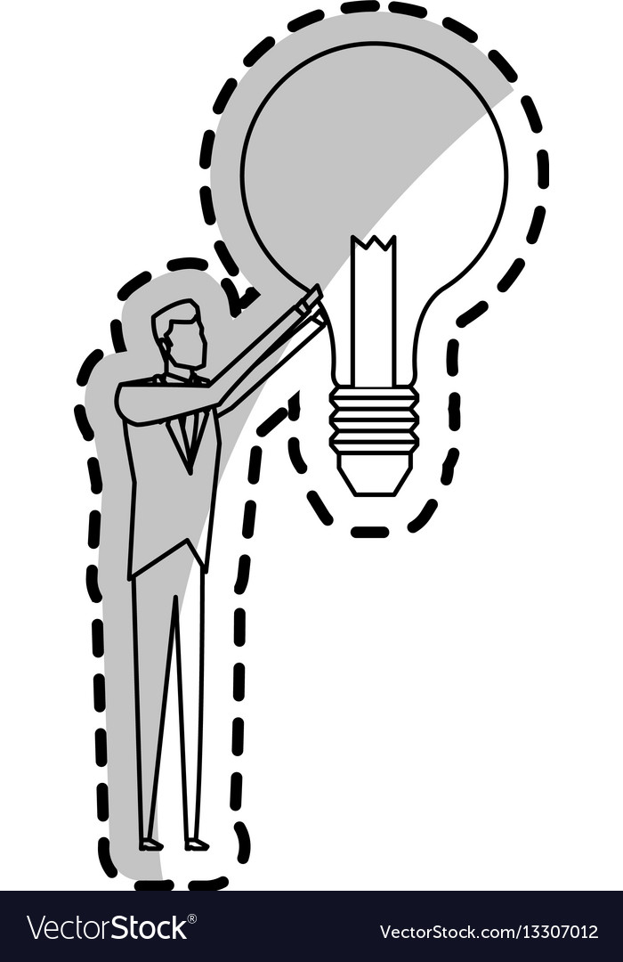 Man and lightbulb idea icon image