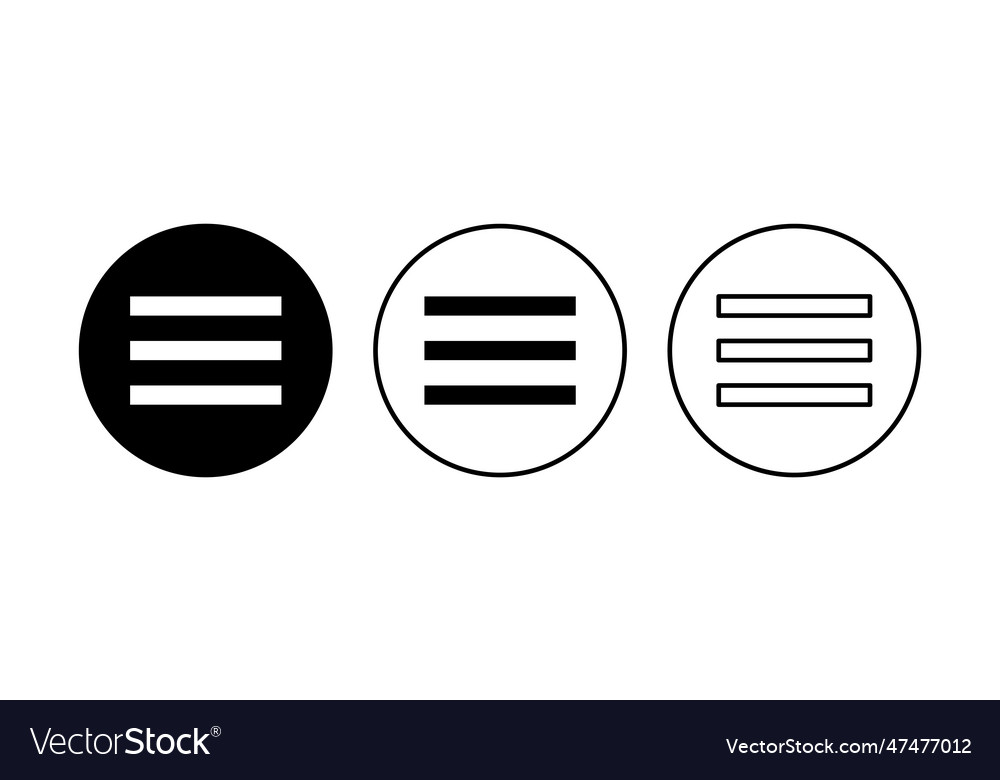 Menu icon set web hamburger symbol vector image Menu icon set web hamburger symbol