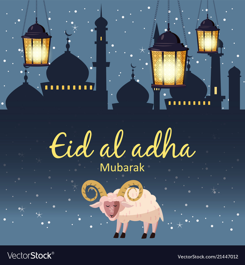 Muslim holiday eid al-adha the sacrifice a ram Vector Image