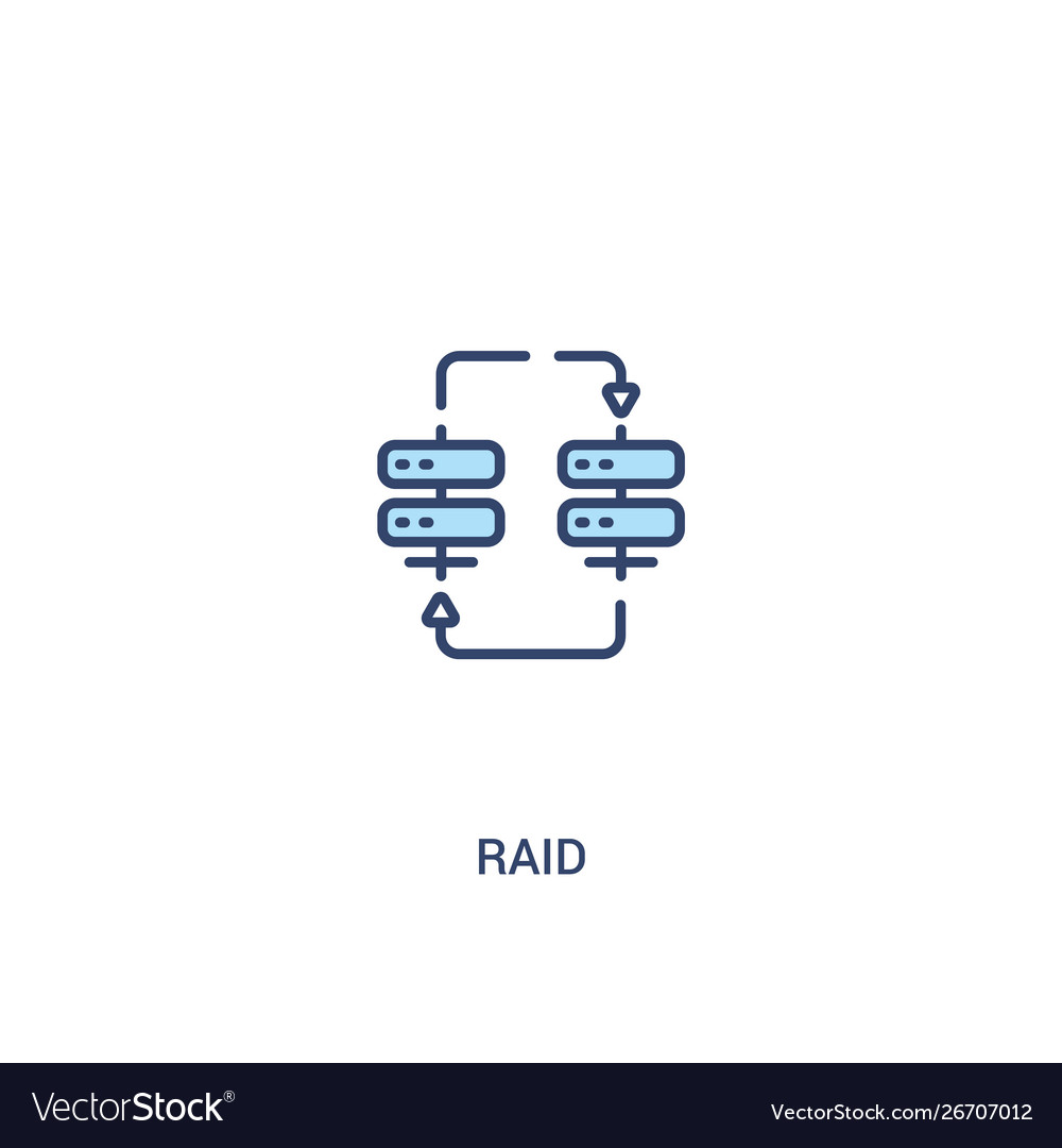 Raid concept 2 colored icon simple line element vector image Raid concept 2 colored icon simple line element