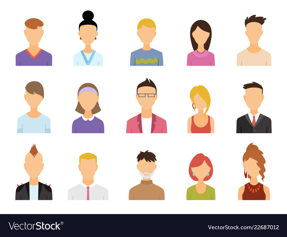 Set avatar color icons Royalty Free Vector Image