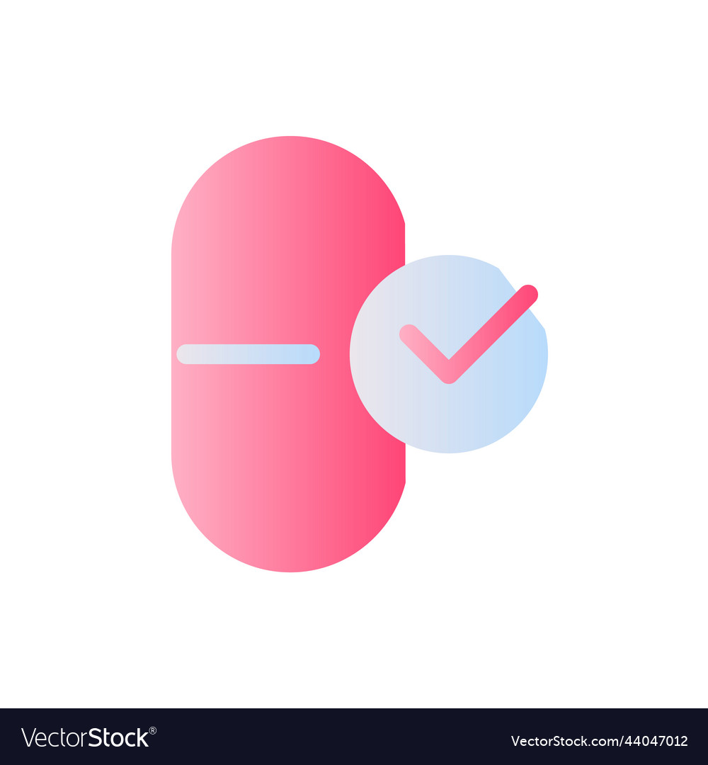 Take medication flat gradient two-color ui icon vector image Take medication flat gradient two-color ui icon