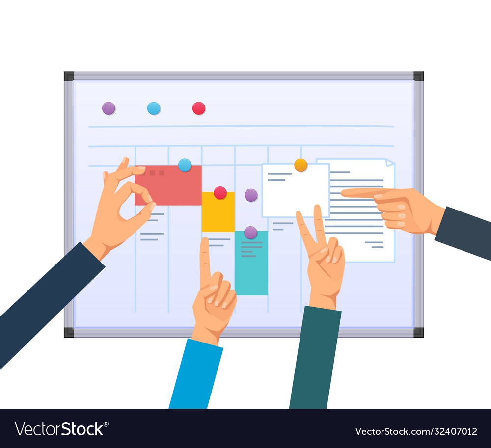 Task planning teamwork and solutions multitasking Vector Image Task planning teamwork and solutions multitasking