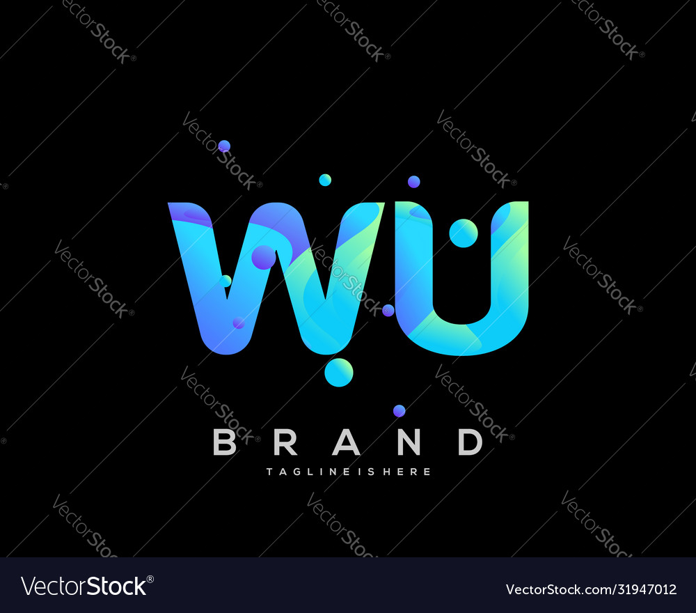 Wu initial logo with colorful template Vector Image Wu initial logo with colorful template
