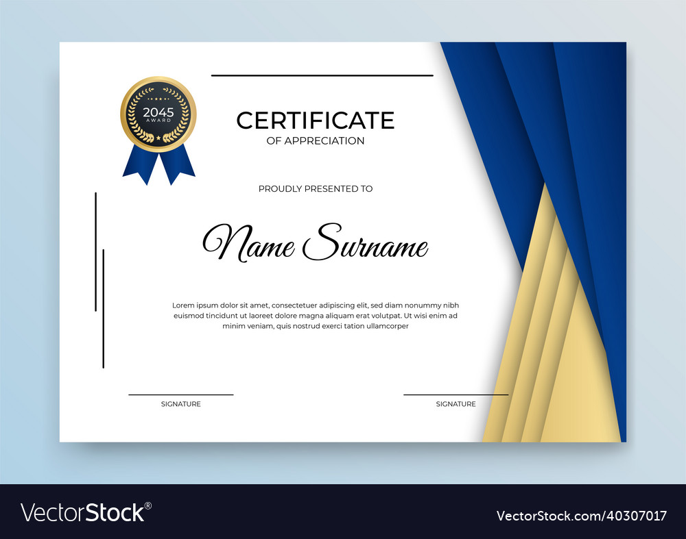 Certificate template banner with abstract Vector Image