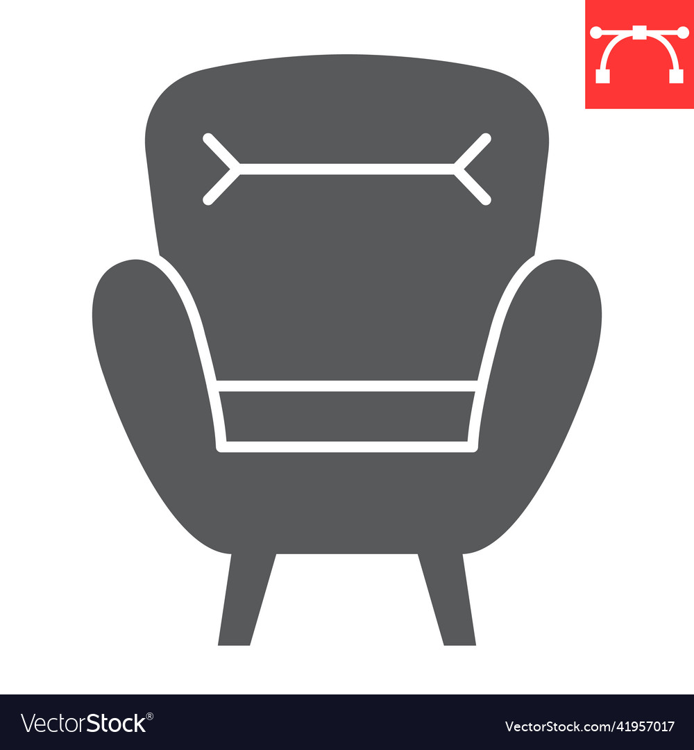 Comfortable armchair glyph icon