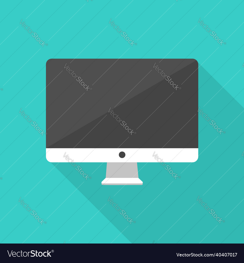 Computer monitor flat design with a black screen