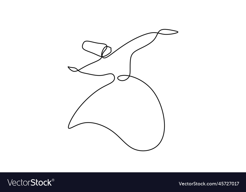 Continuous one line drawing of sufi dancer