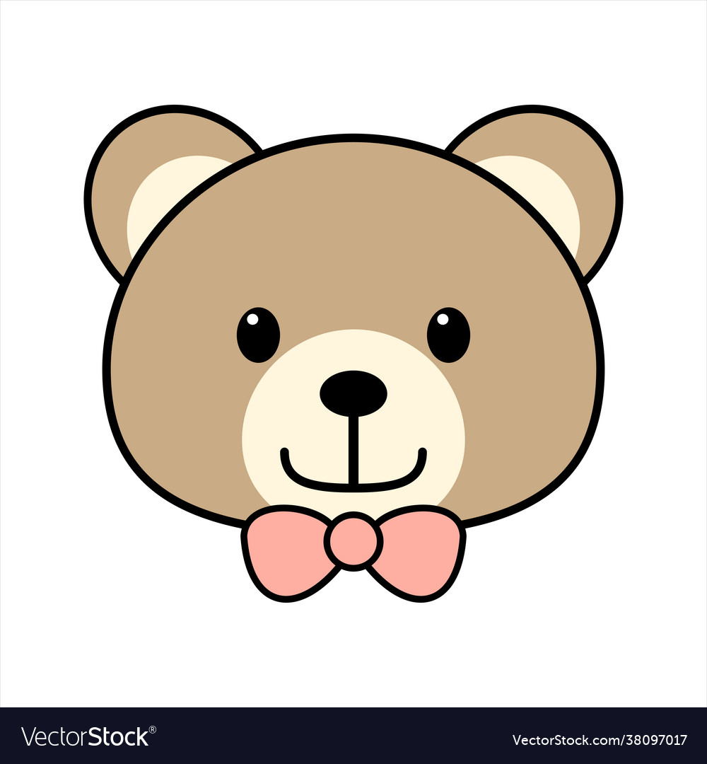 Cute brown bear icon for kids stickers Royalty Free Vector