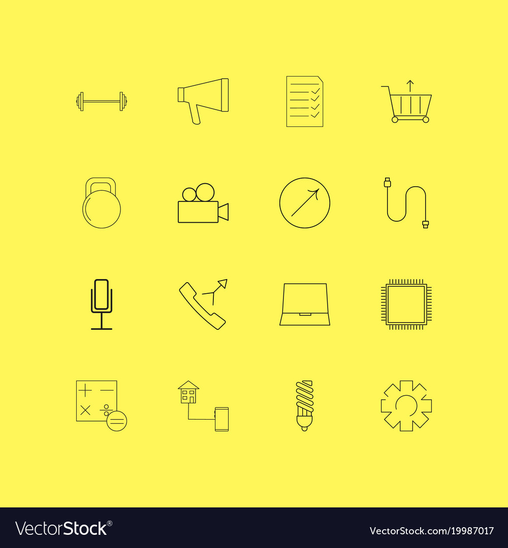 Devices linear icon set simple outline icons