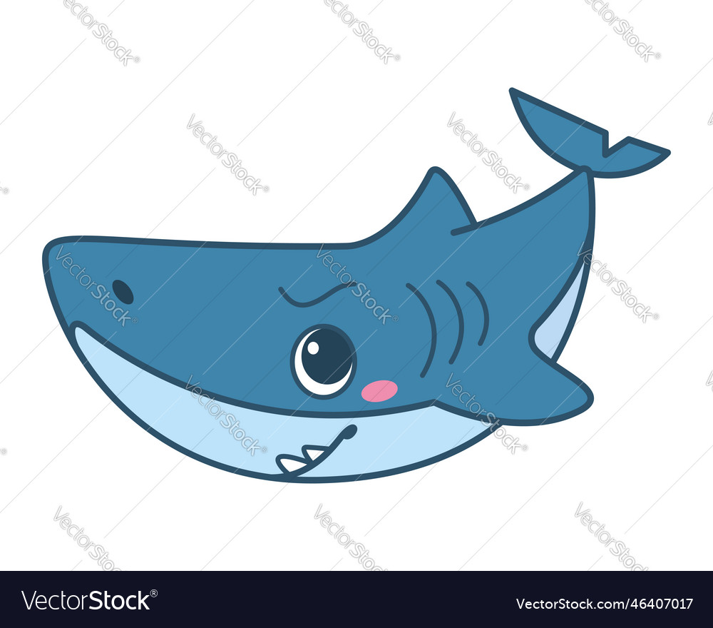 Doodle shark cartoon Royalty Free Vector Image