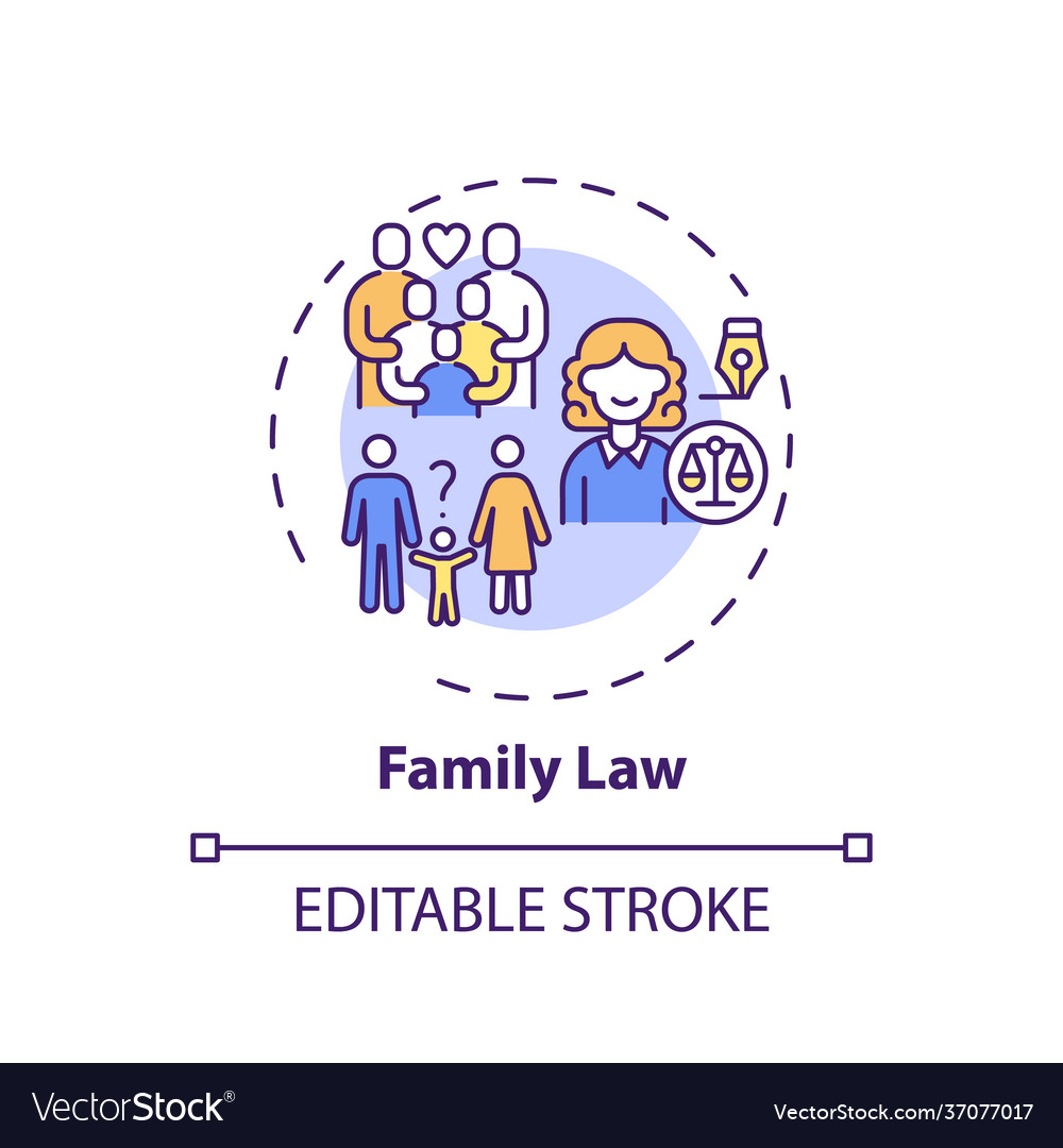 Family law concept icon Royalty Free Vector Image