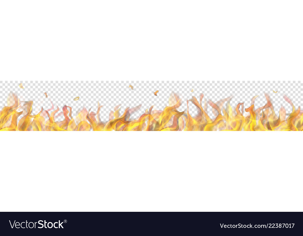 Long fire flame with horizontal repeat Royalty Free Vector