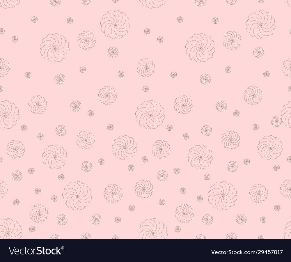 Marshmallows seamless texture pink contour vector image Marshmallows seamless texture pink contour