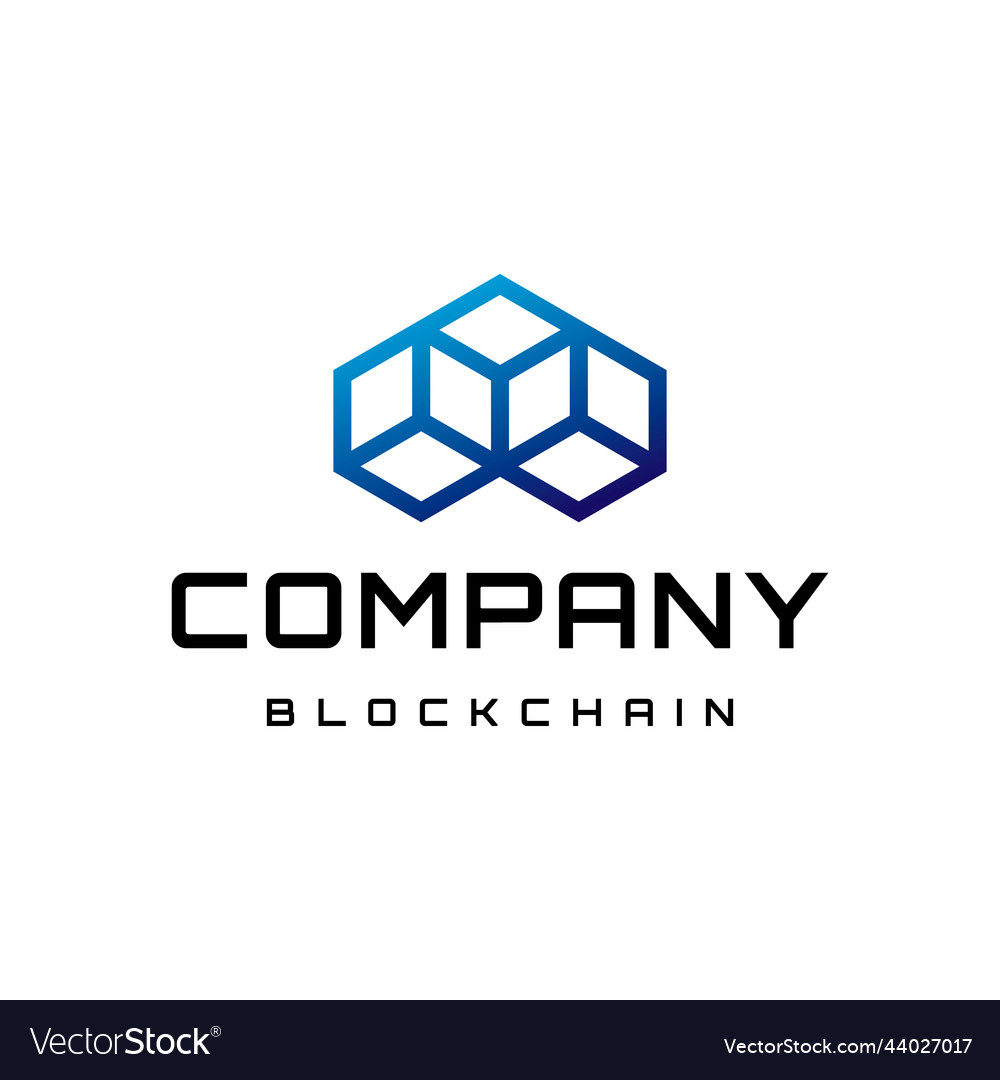 Modern block chain technology logo design