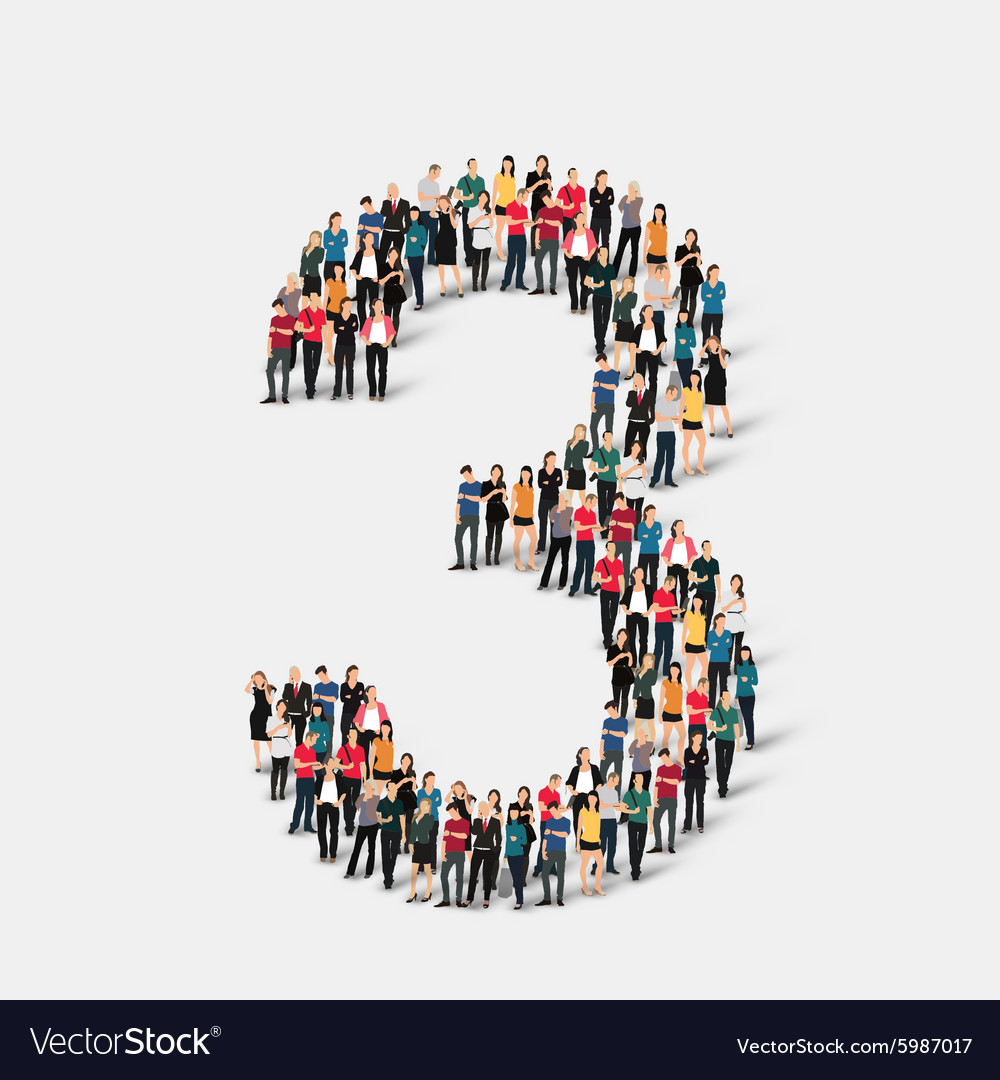 People form number three Royalty Free Vector Image