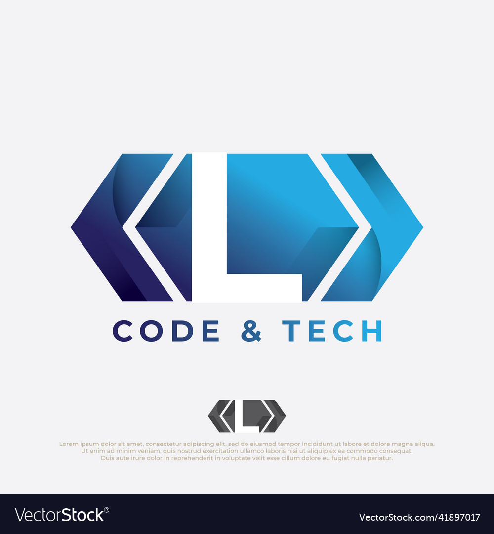 Programmer logo with letter l design code icon