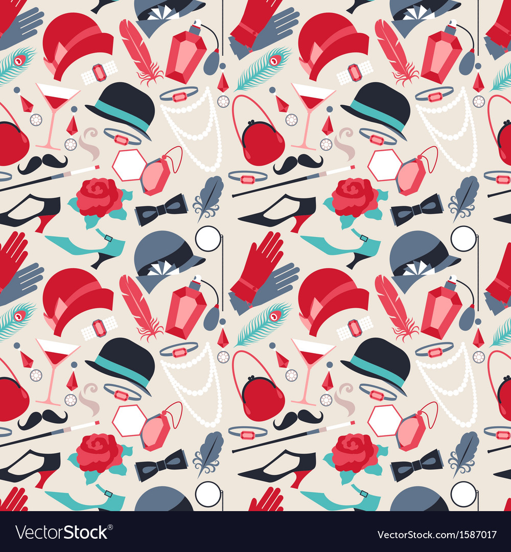 Retro of 1920s style seamless pattern