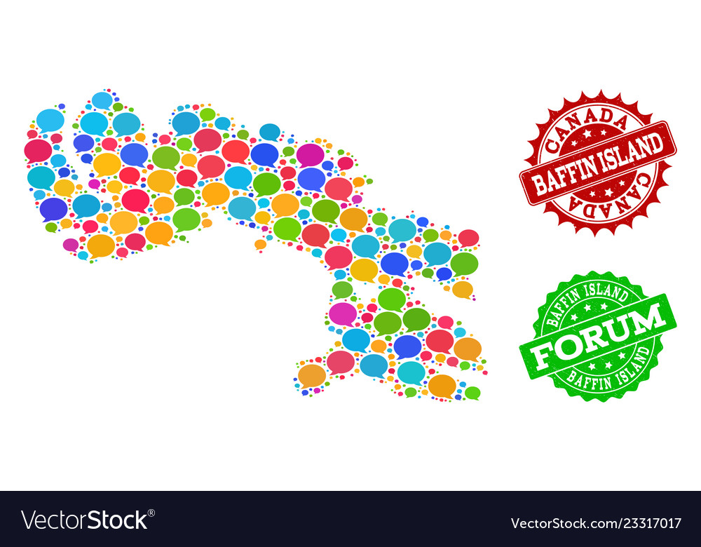 Social network map of baffin island with message vector image Social network map of baffin island with message