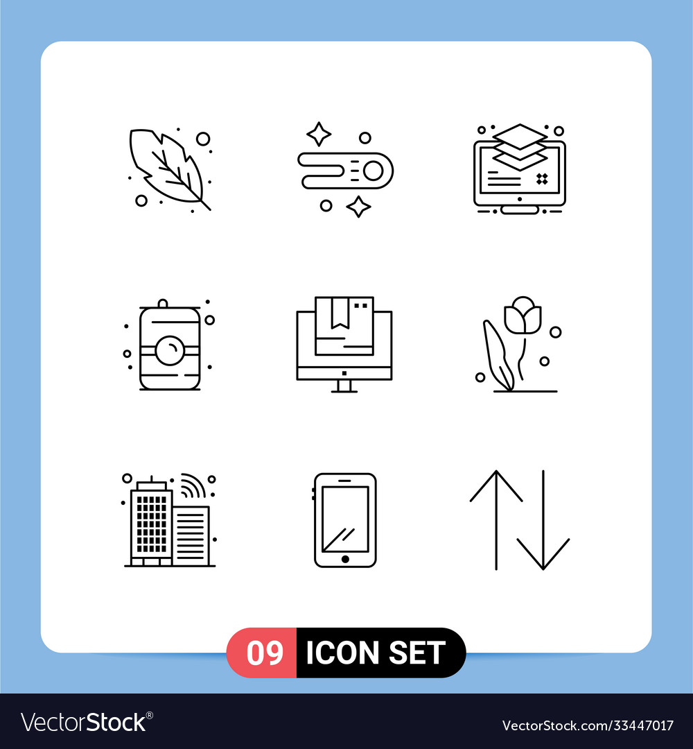 Universal icon symbols group 9 modern outlines