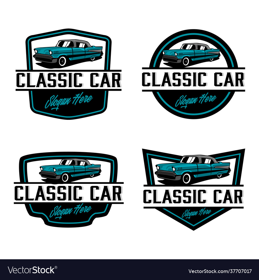 Vintage classic car badge logo template