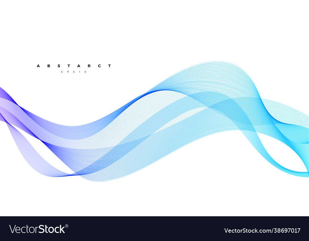 Wave element with abstract blue lines