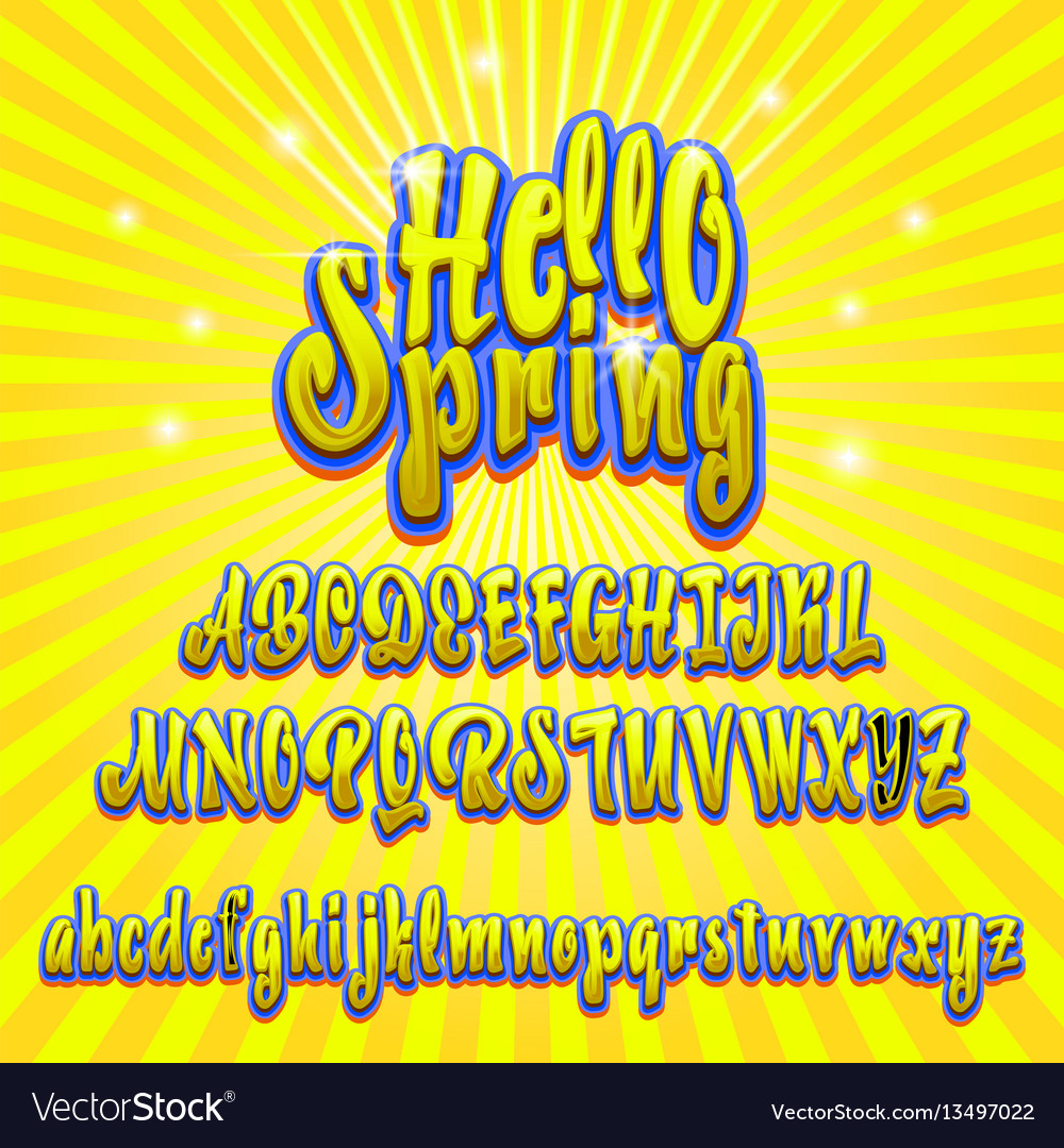 Alphabet calligraphic font unique custom vector image Alphabet calligraphic font unique custom
