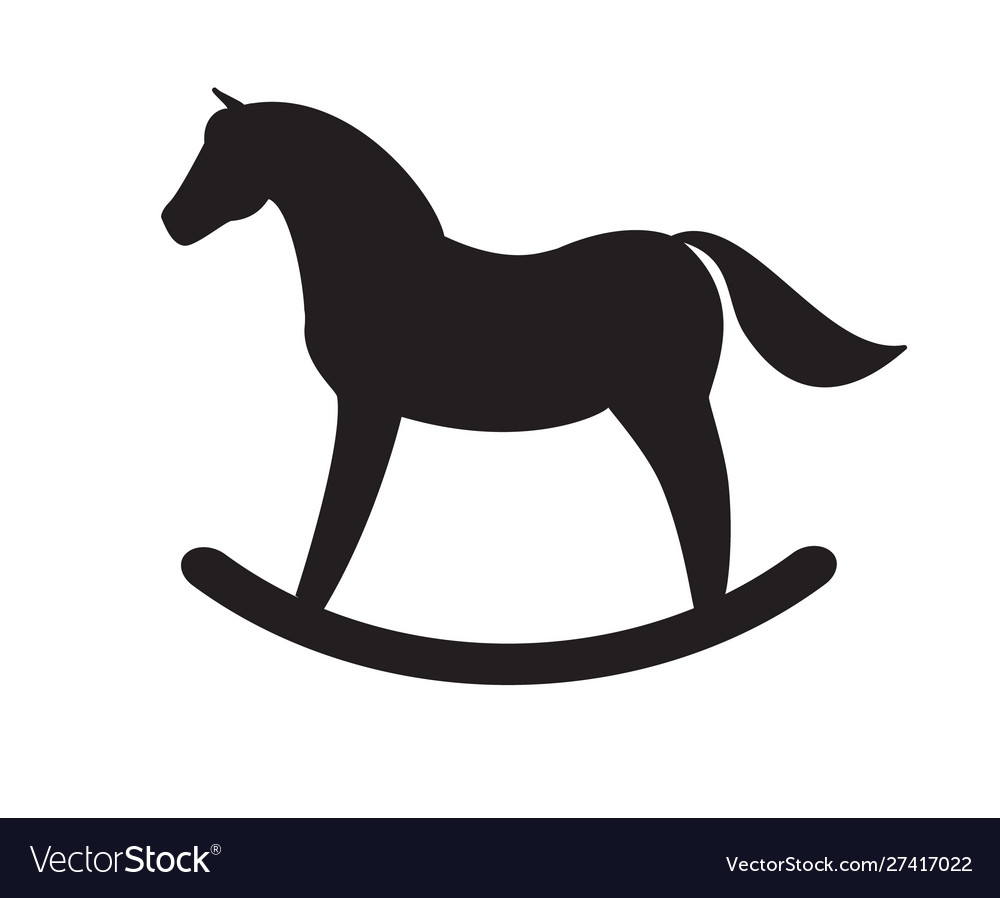 Schwarzes Rocking Pferd Silhouette Spielzeug vector image Schwarzes Rocking Pferd Silhouette Spielzeug