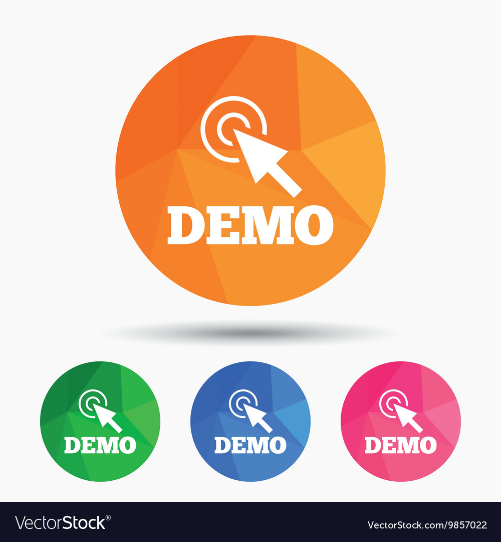 Demo with cursor sign icon demonstration symbol