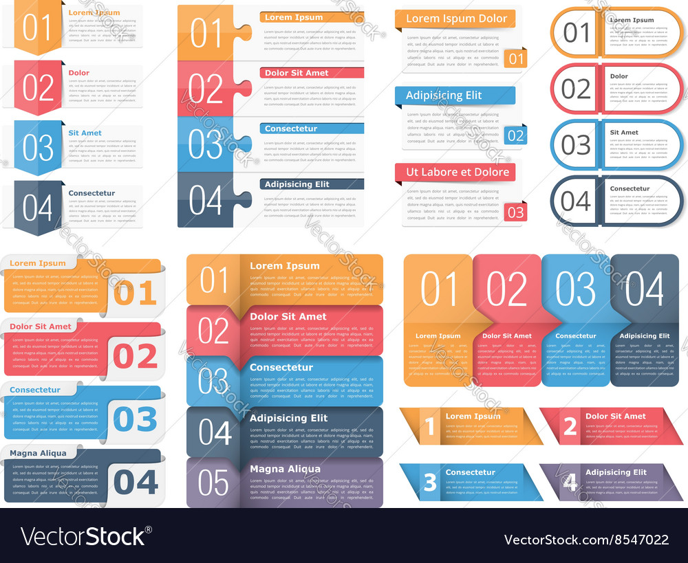 Design elements with numbers and text Royalty Free Vector