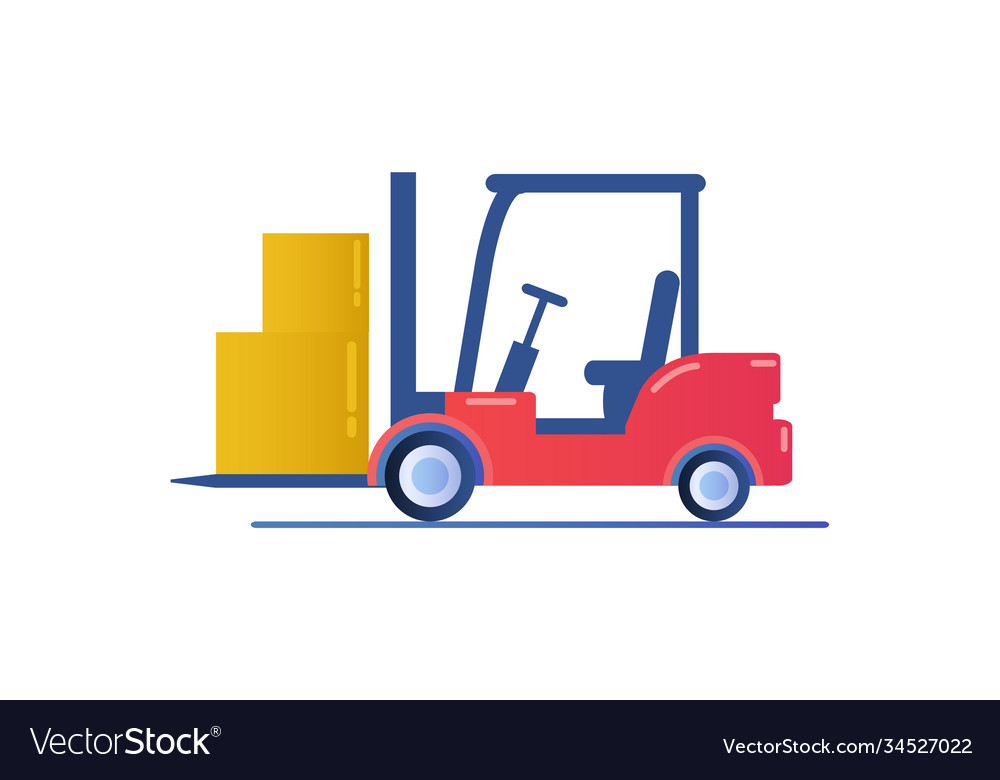 Forklift truck isolated on white background Vector Image