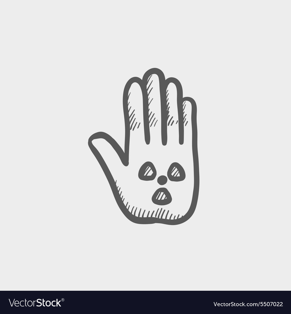 Hand and some object sketch icon