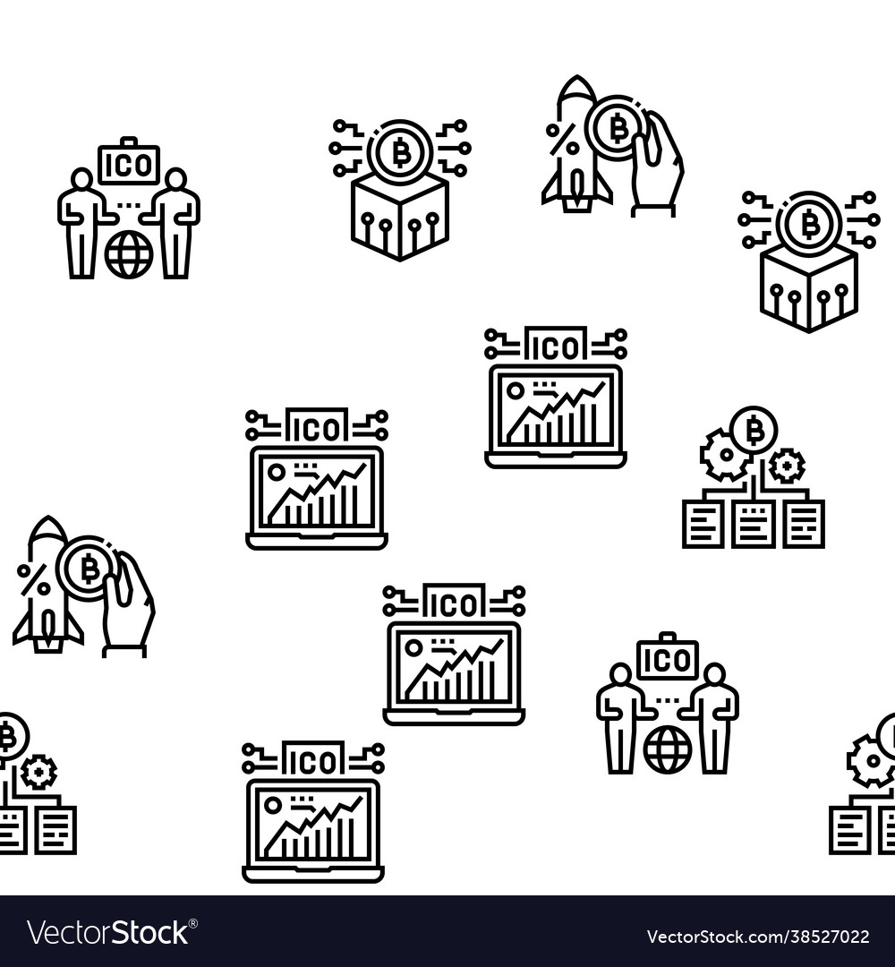 Ico initial coin offer seamless pattern