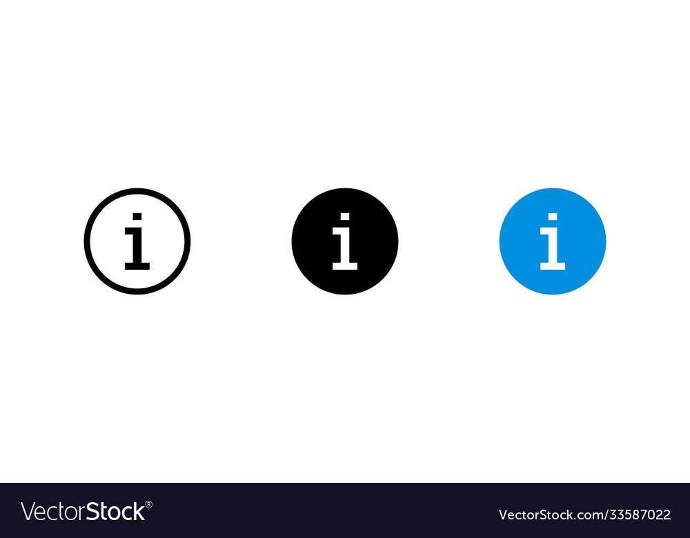 Info icon isolated in flat style set button