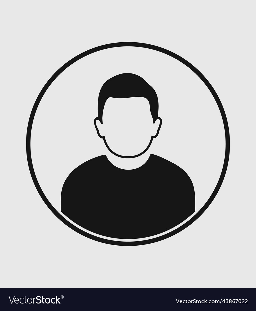 Man profile icon with circle shape on gray