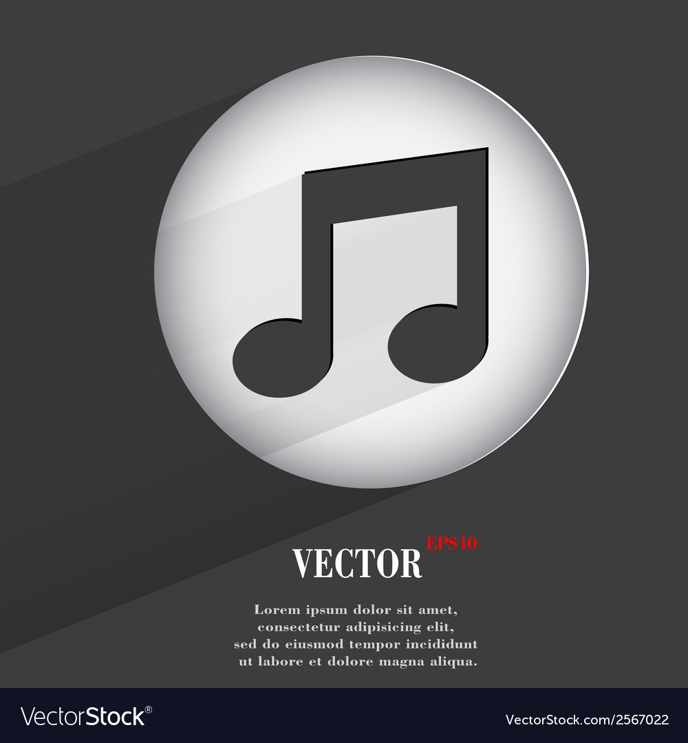 Note flat modern web button with long shadow