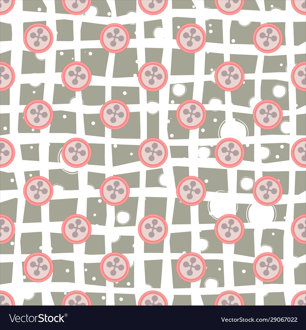 Seamless pattern with buttons vector image Seamless pattern with buttons