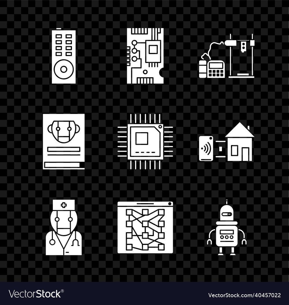 Set remote control electronic computer components vector image Set remote control electronic computer components