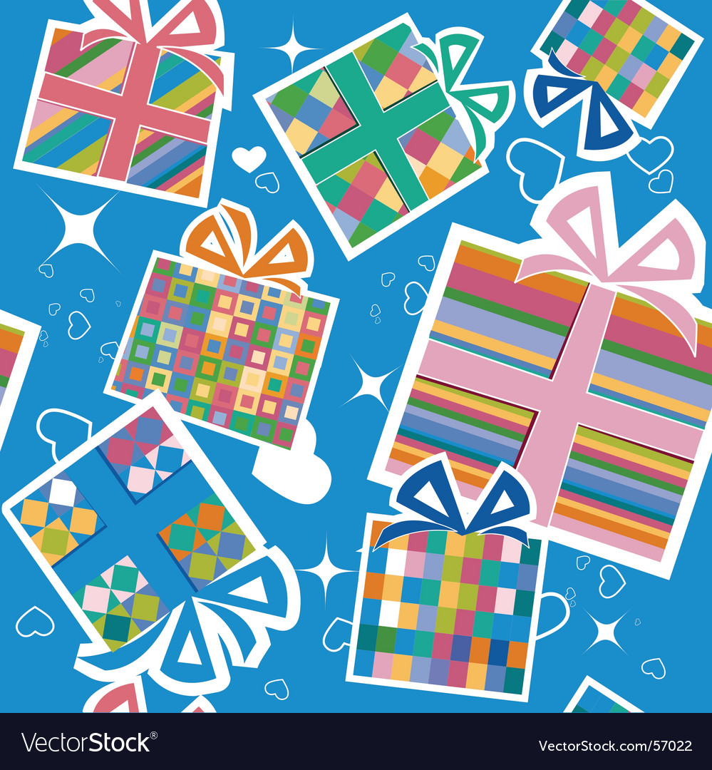 Wallpaper with gift boxes Royalty Free Vector Image