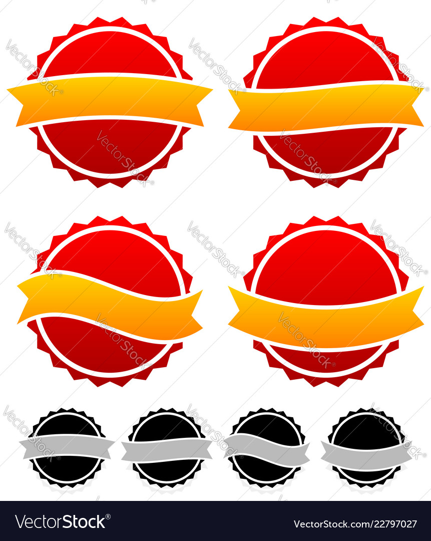 Badge pin templates with banners graphic Vector Image