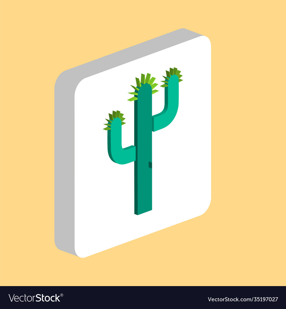 Cactus simple icon symbol design template for web vector image Cactus simple icon symbol design template for web