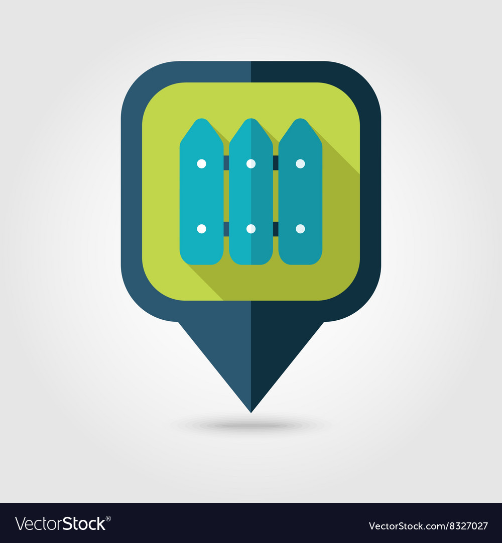Fence flat pin map icon pointer