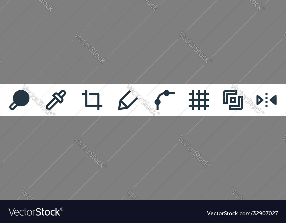 Graphic design line icons linear set quality vector image Graphic design line icons linear set quality
