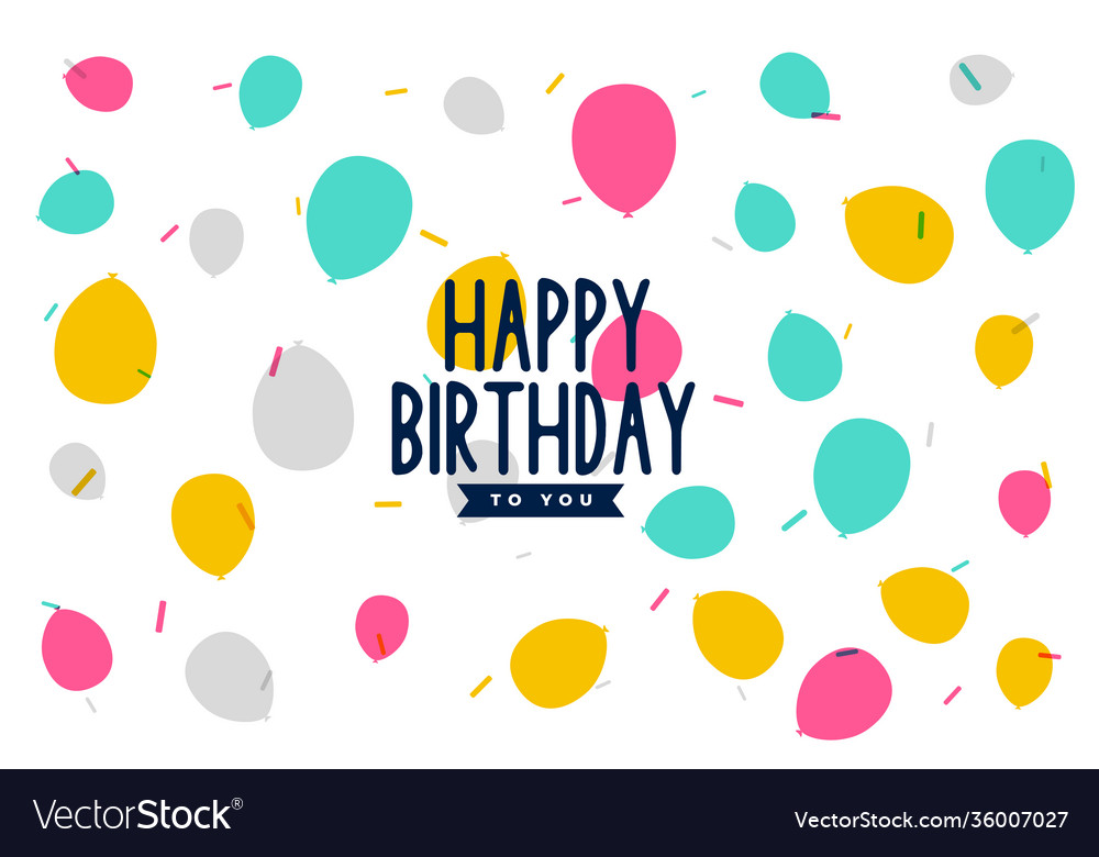 Happy birthday colorful balloons pattern Vector Image