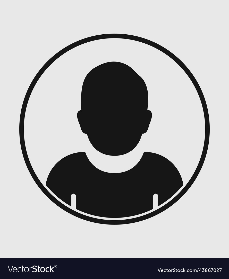 Man profile icon with circle shape on gray