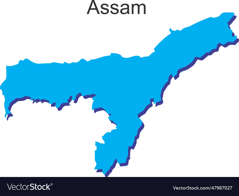 Map of assam Royalty Free Vector Image - VectorStock