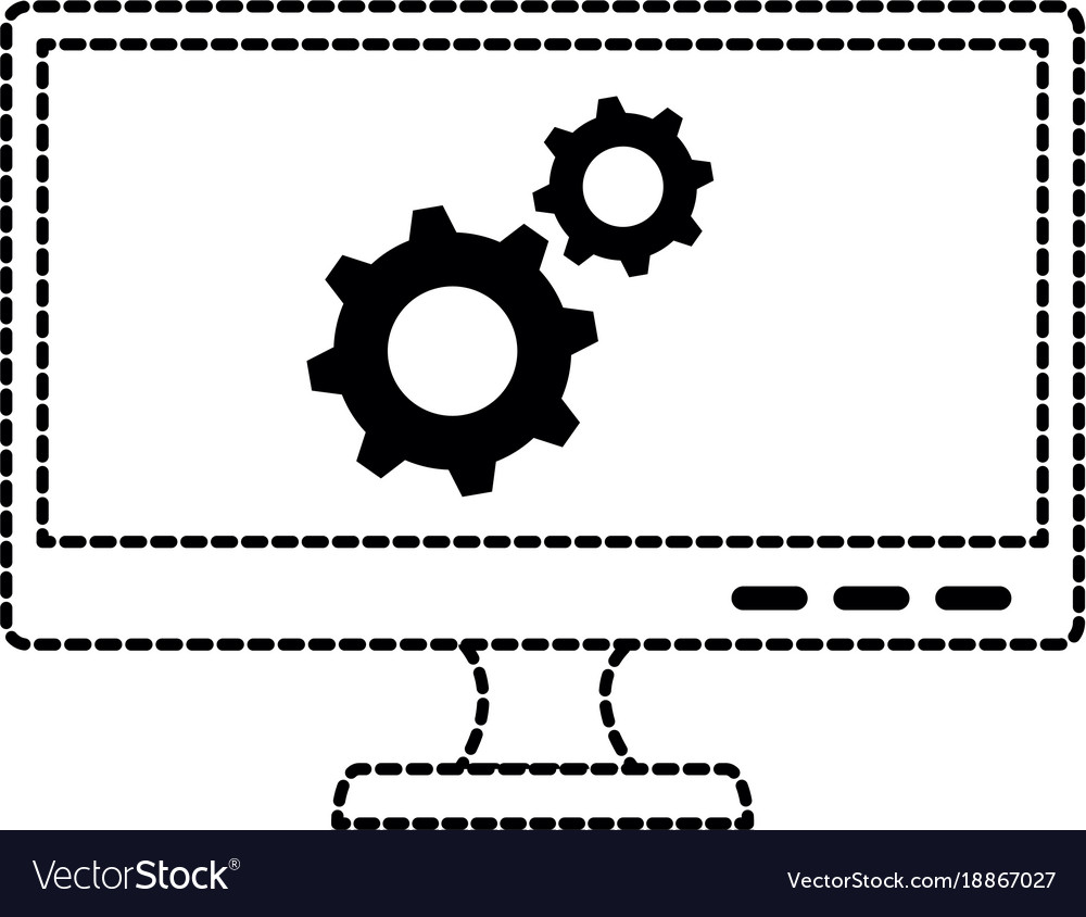 Monitor computer with gears