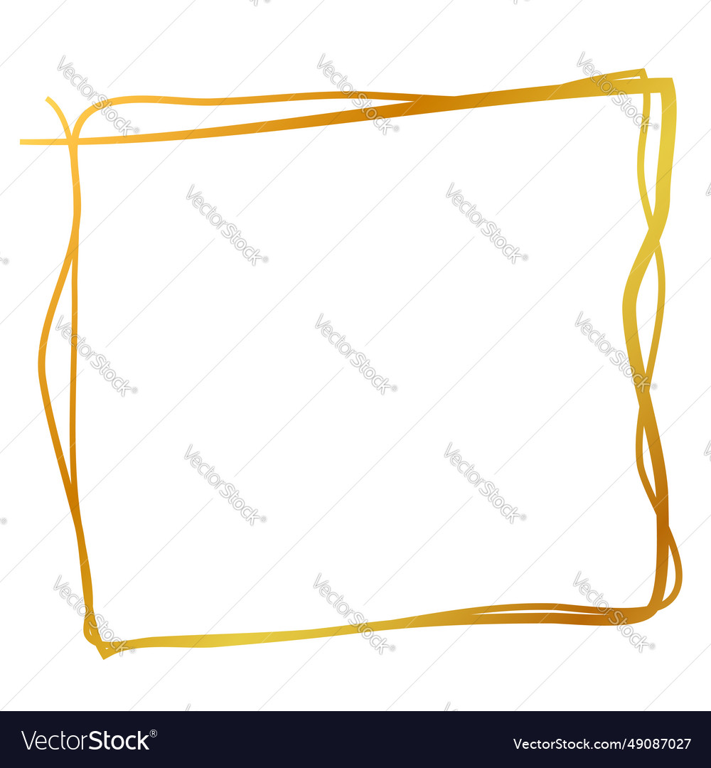 Multiple line golden square message note white