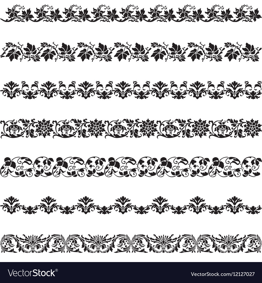 Old border designs set Royalty Free Vector Image