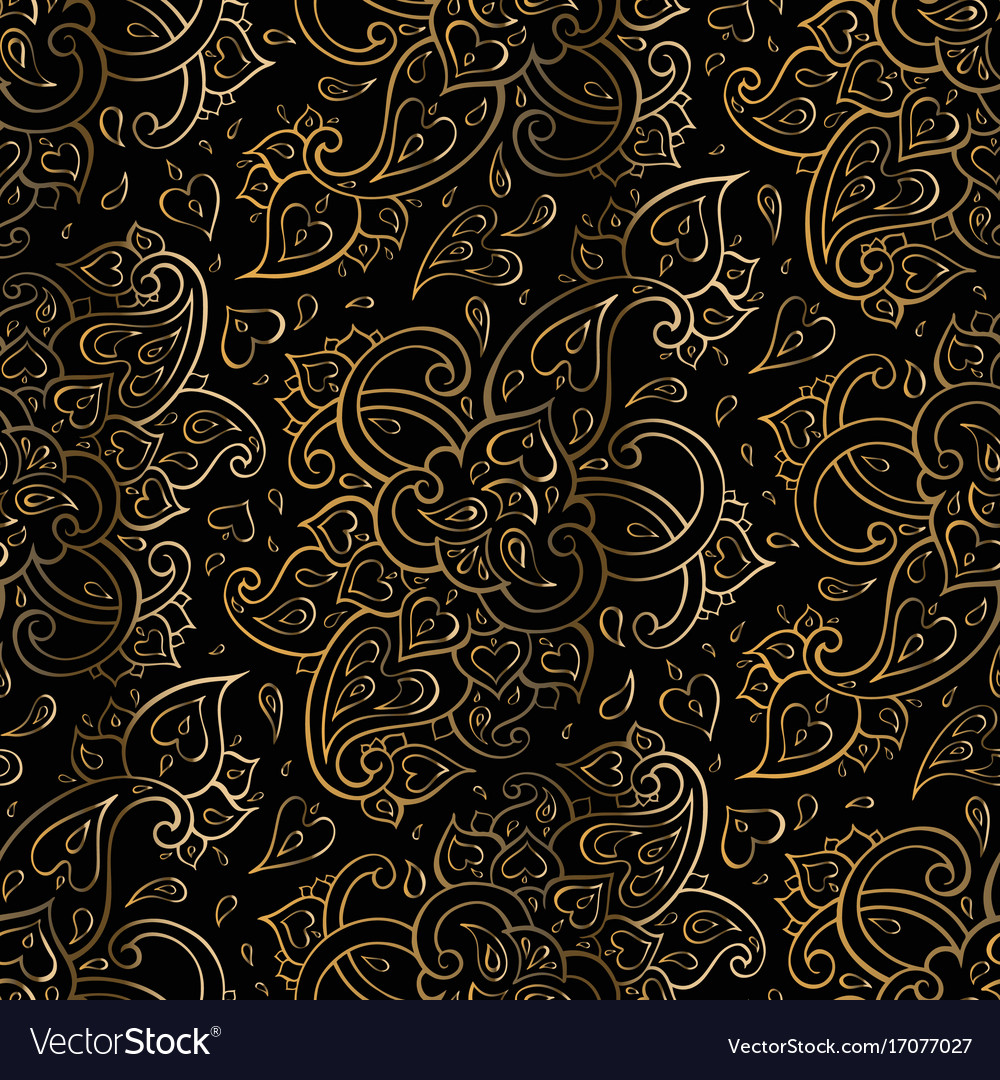 Paisley schöne goldene nahtlose Hintergrund